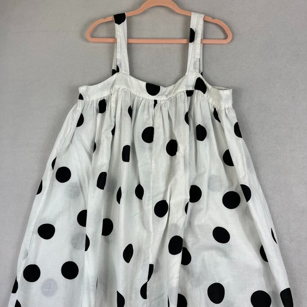 Asos Design Curve Maxi Dress US 14 Black & White Polka Dot Strappy Sleeve - Picture 3 of 12